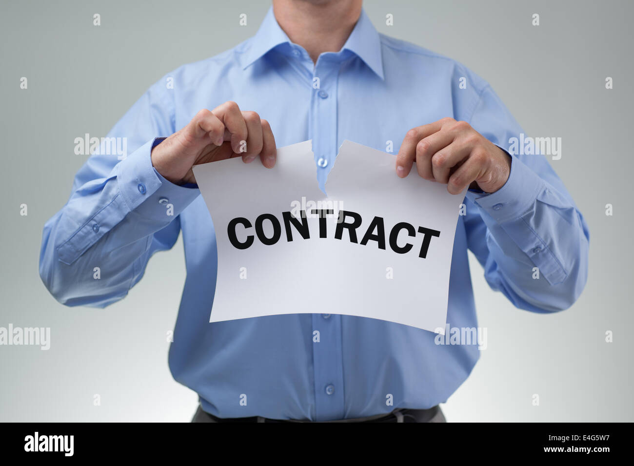 Tearing up the contract Stock Photo