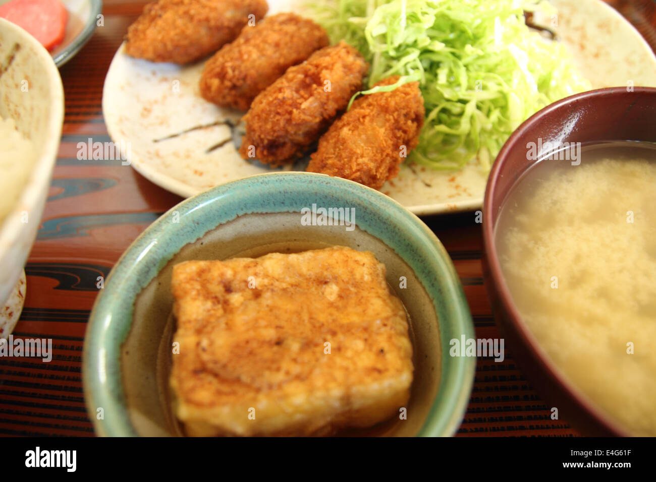 Japanese cuisine, Deep fried oyster Stock Photo