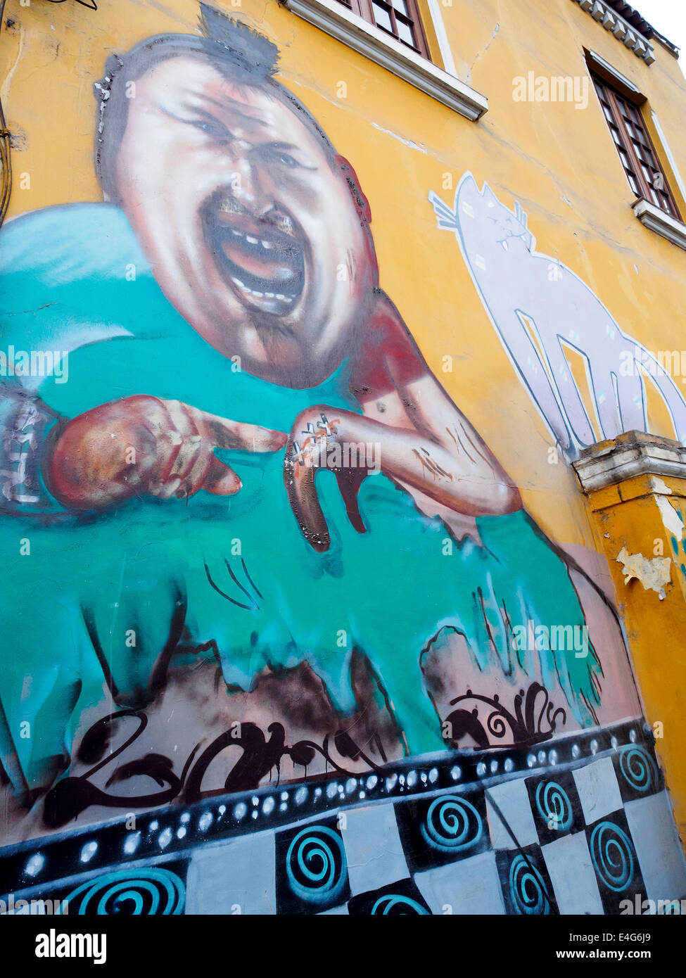 Graffiti on a house wall inthe district of Barranco - Lima, Peru Stock Photo