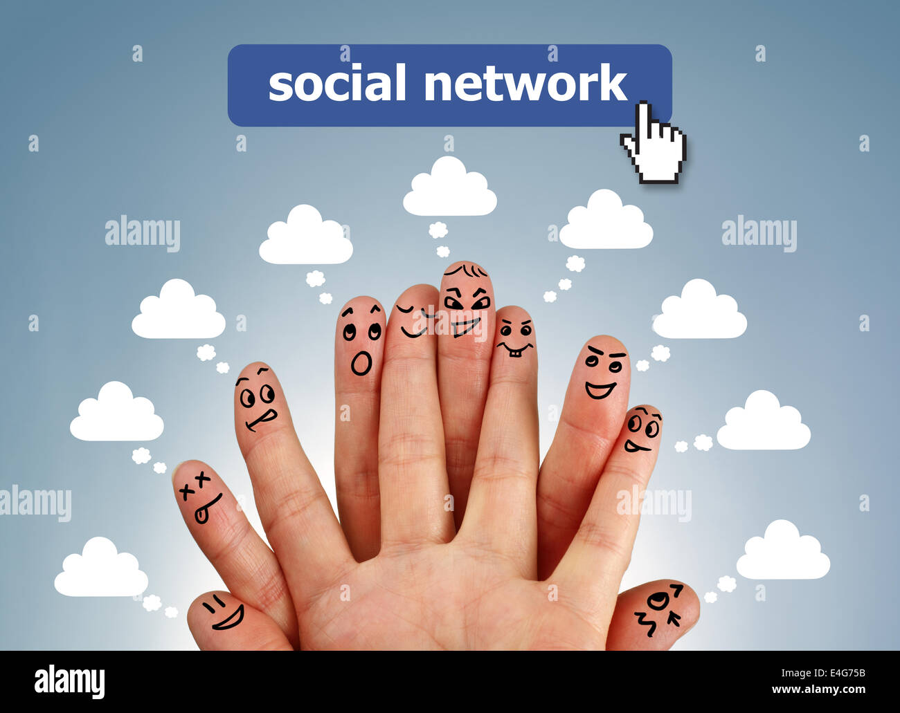 Social network family Stock Photo