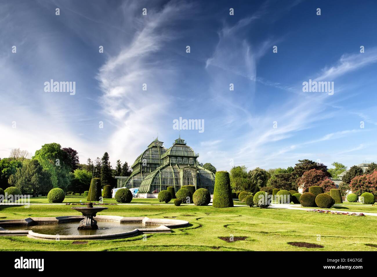 Schoenbrunn gardens in Vienna, Austria, on a beautiful sunny day Stock Photo