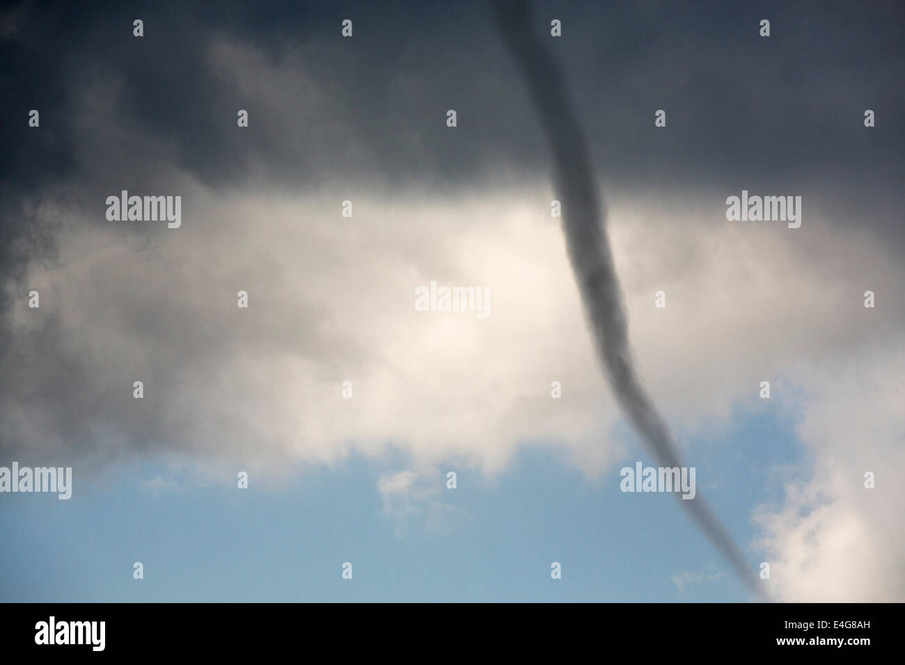 A tornado water spout casued by a severe thunder storm over Sivota