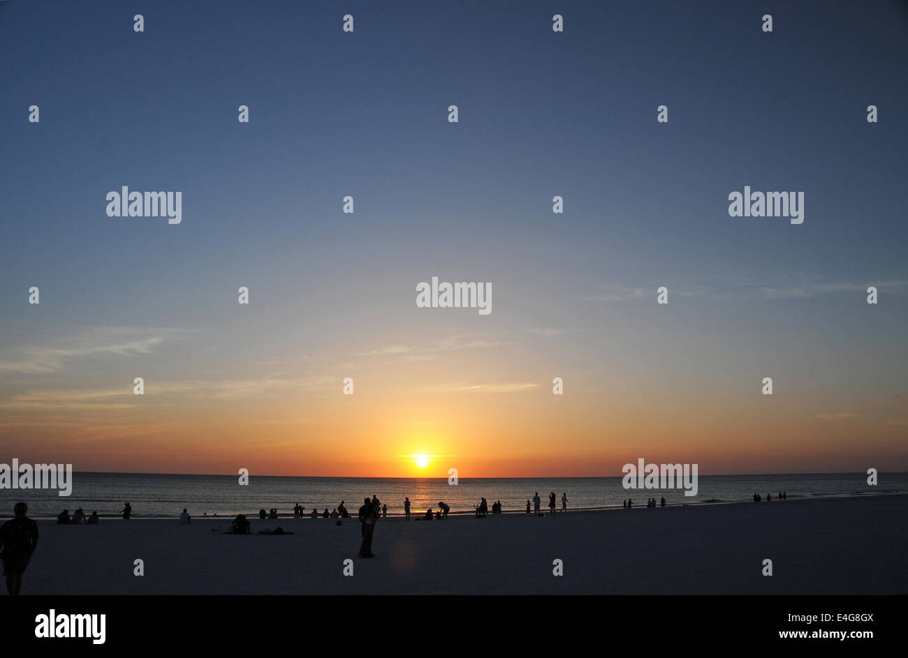 USA Florida Marco Island sunset people beach Stock Photo