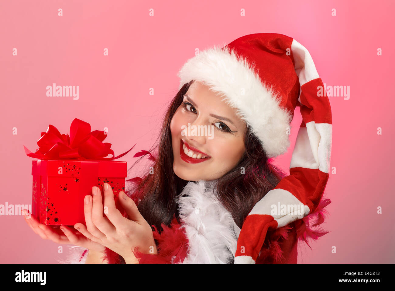 Close up woman in santa hi-res stock photography and images - Alamy