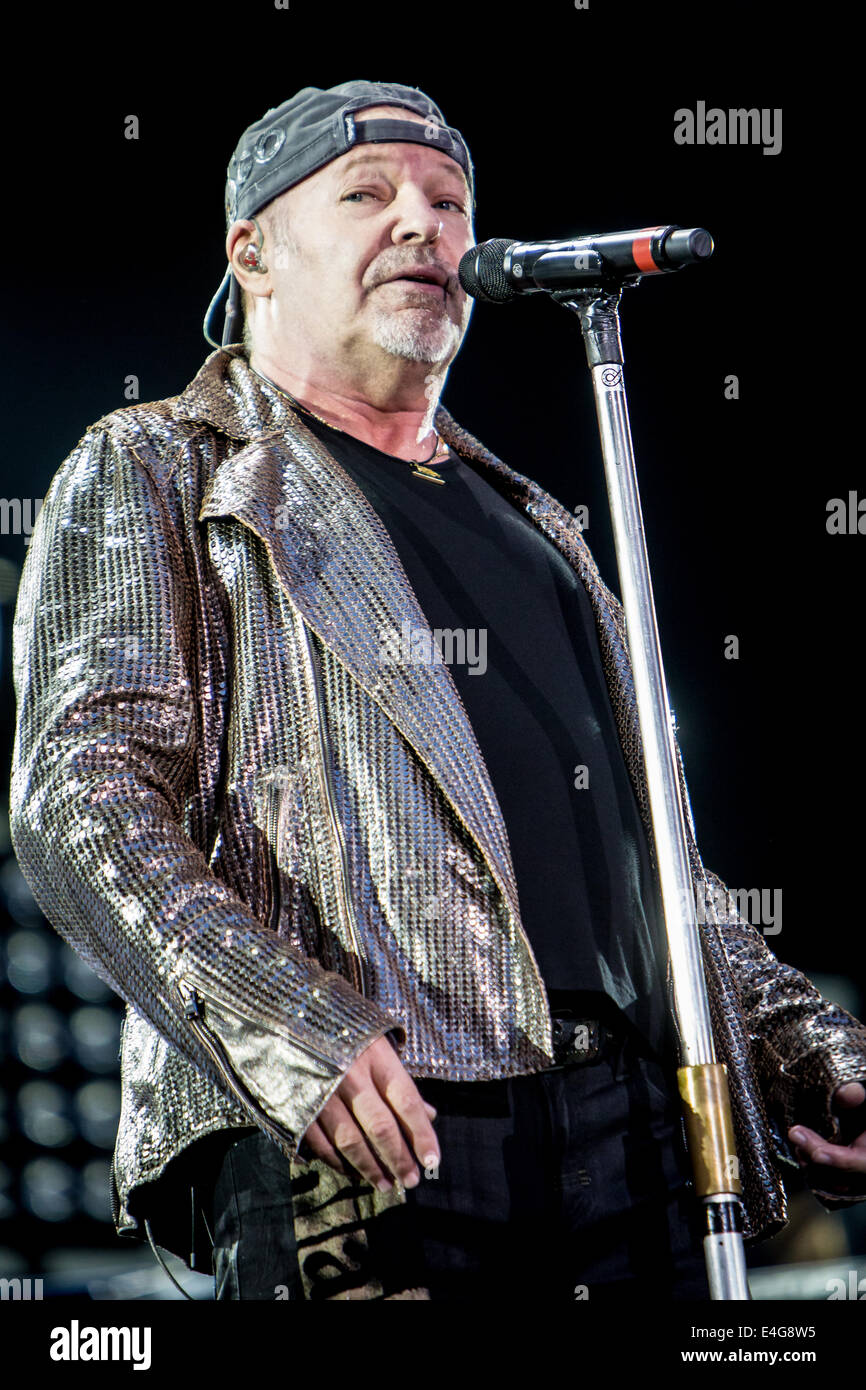 Milan, Italy. 09th July, 2014. The Italian rock star VASCO ROSSI performs  live at Stadio San Siro during the "Live Kom 2014" Credit: Rodolfo  Sassano/Alamy Live News Stock Photo - Alamy