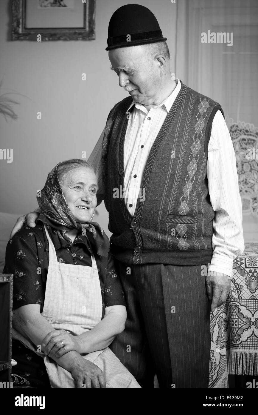 Very old couple model Black and White Stock Photos & Images - Alamy