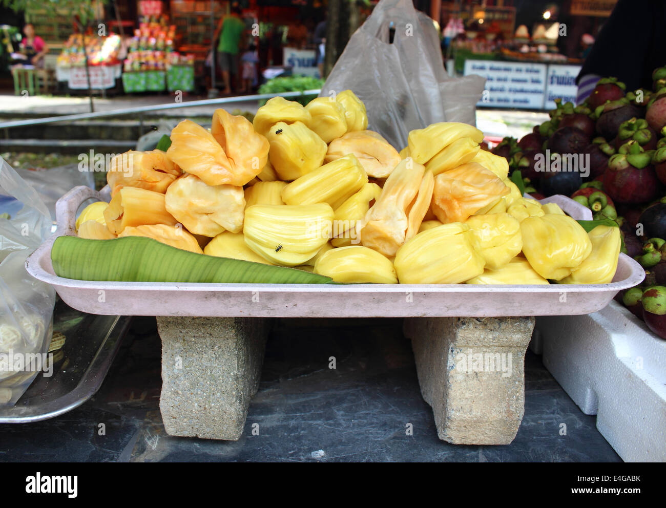 jackfruit on a banana leaf Stock Photo Alamy