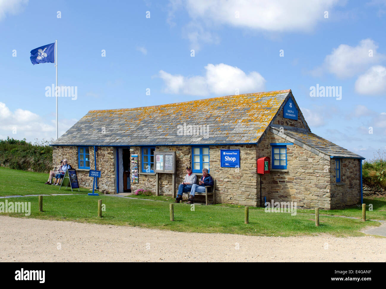 a national trust gift shop at bedruthan in cornwall, uk.  ( this photograph was taken from public land ) Stock Photo