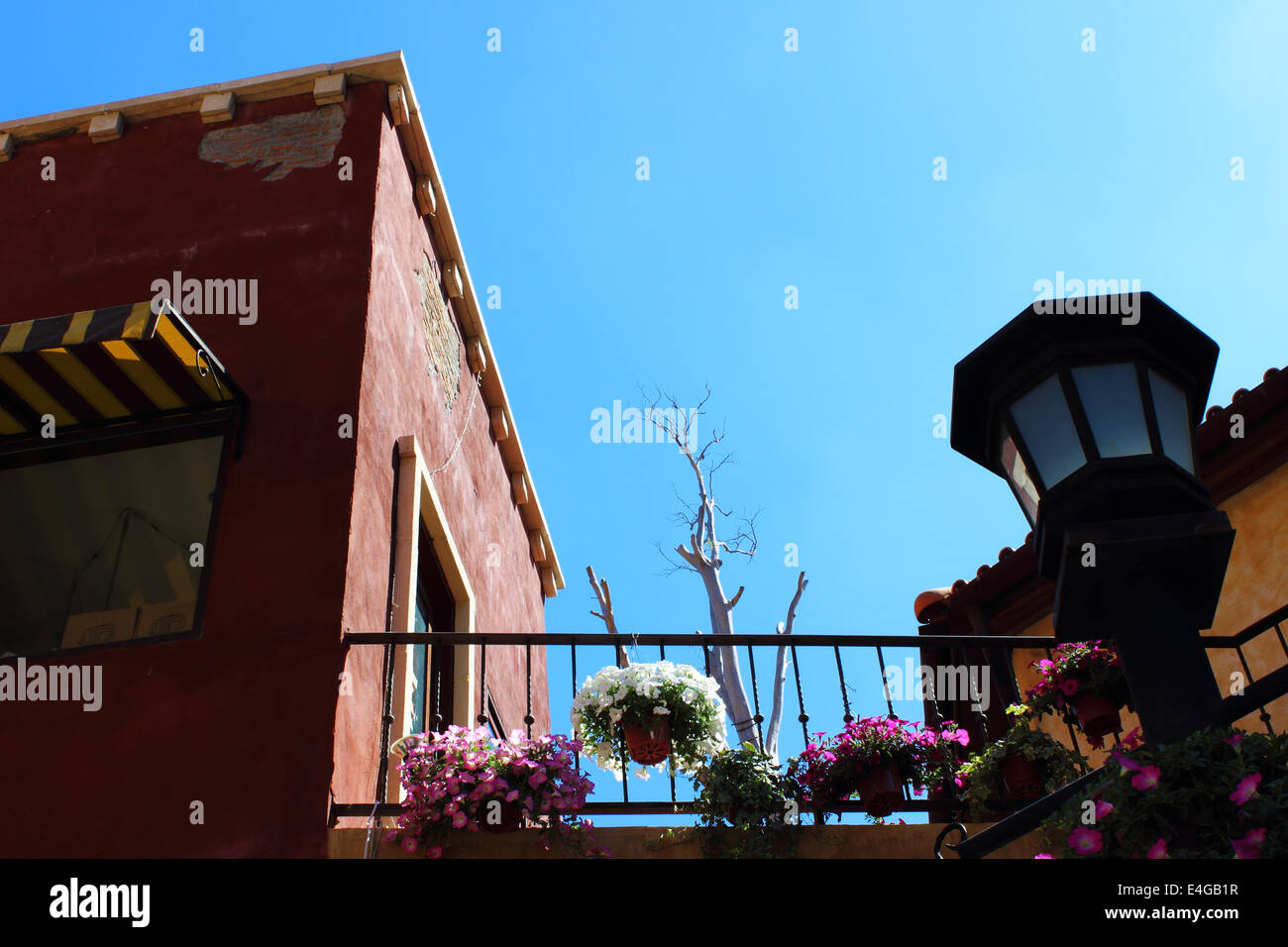 Underside angle view  of old building, Palio, Thailand Stock Photo