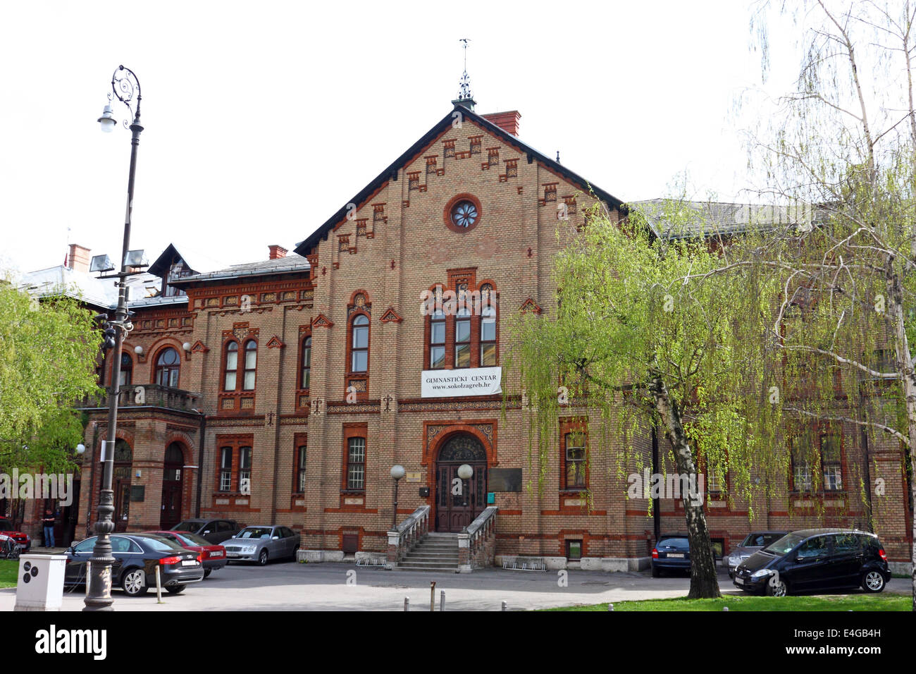 Building of the Sokol gymnastics society on the Marshal Tito square, Zagreb, Croatia Stock Photo