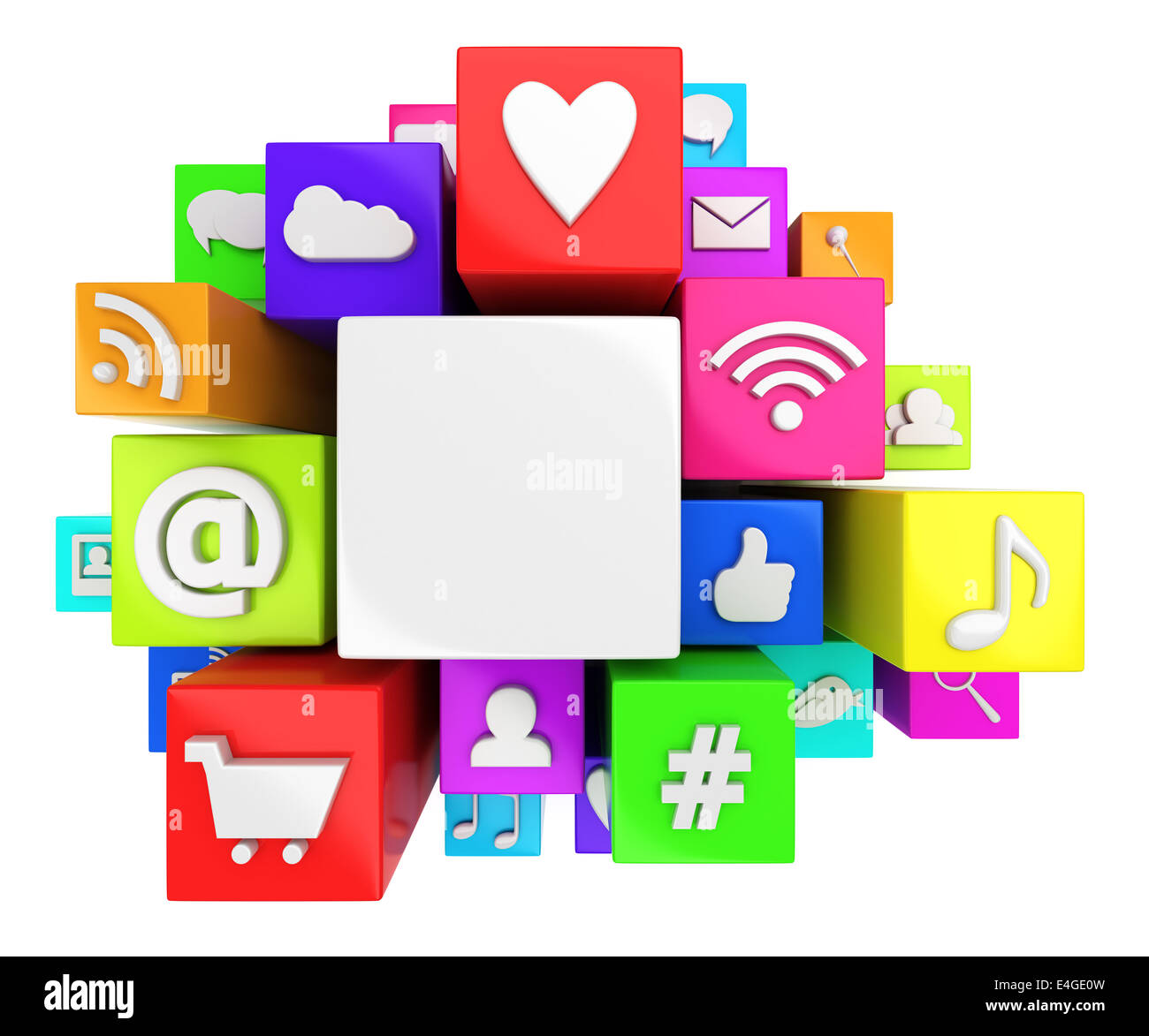 Social media symbols Stock Photo