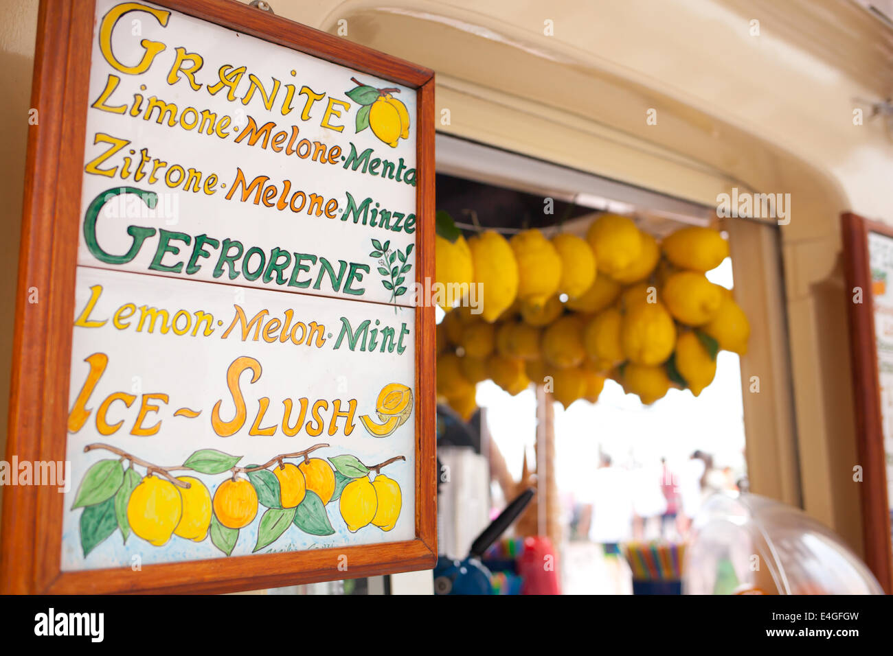 Lemon ice cream kiosk in Capri, Italy Stock Photo Alamy
