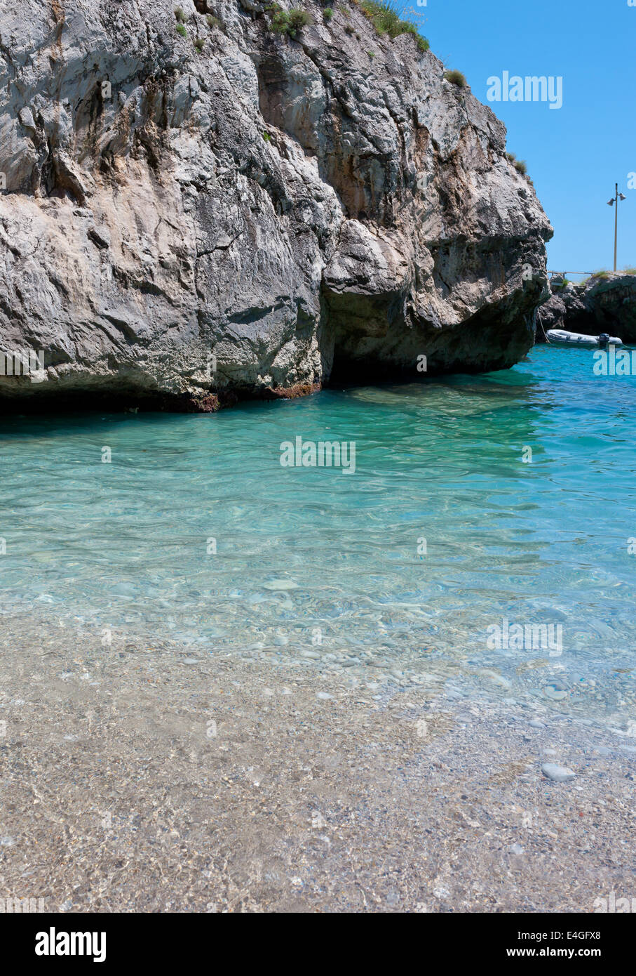 View of Marina Piccola, Island of Capri, Campania, Italy. Stock Photo