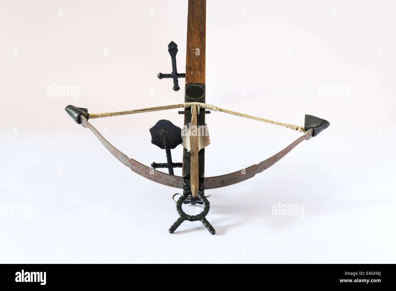 wooden crossbow made in Italy Stock Photo