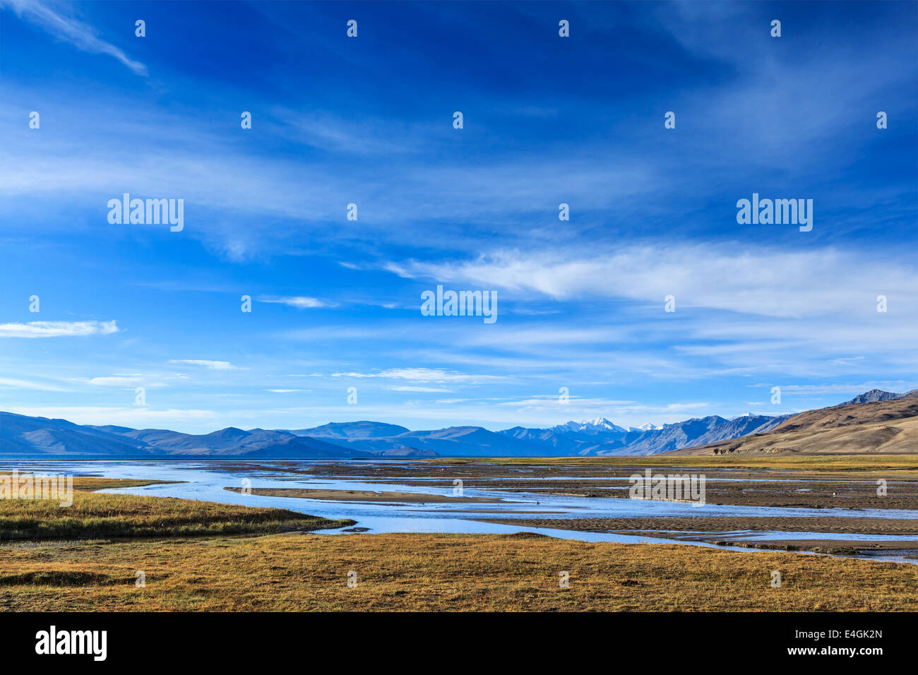 Tso Moriri lake in Himalayas, Ladakh, India Stock Photo