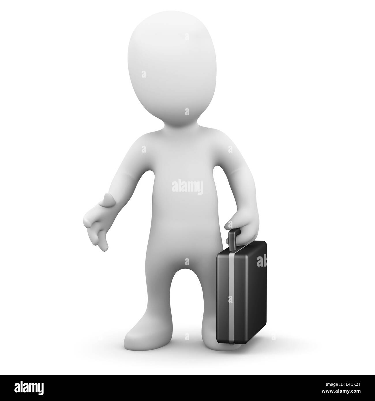 3d render of little person holding a briefcase Stock Photo Alamy