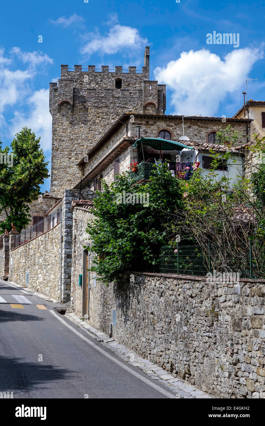 Historical center of Castellina in Chianti, Tuscany, Italy, Europe Stock Photo