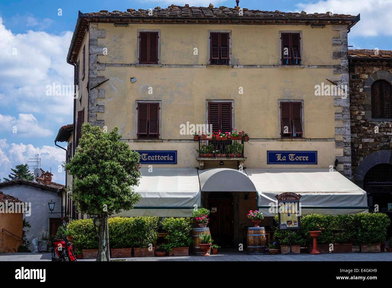 Historical center of Castellina in Chianti, Tuscany, Italy, Europe Stock Photo