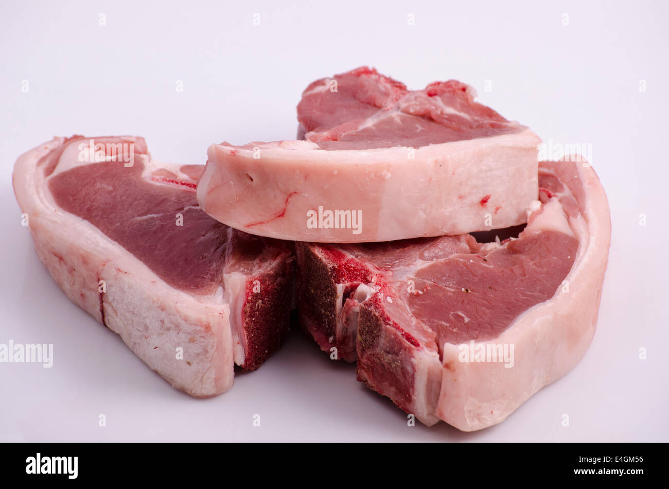 Raw lamb chops Stock Photo
