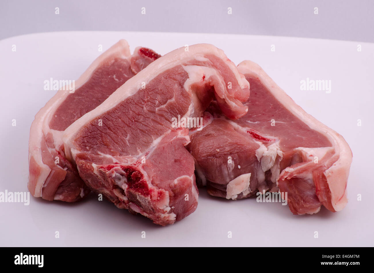 Raw lamb chops Stock Photo