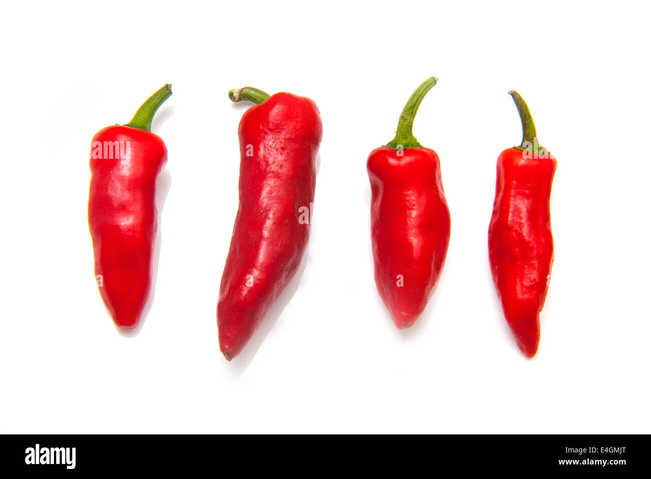 Red hot chili peppers isolated on a white studio background Stock Photo ...