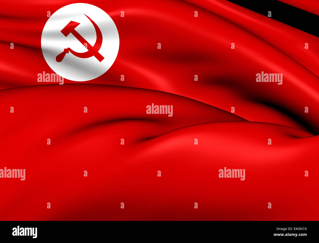 Flag of Revolutionary Socialist Party. Close Up. Stock Photo