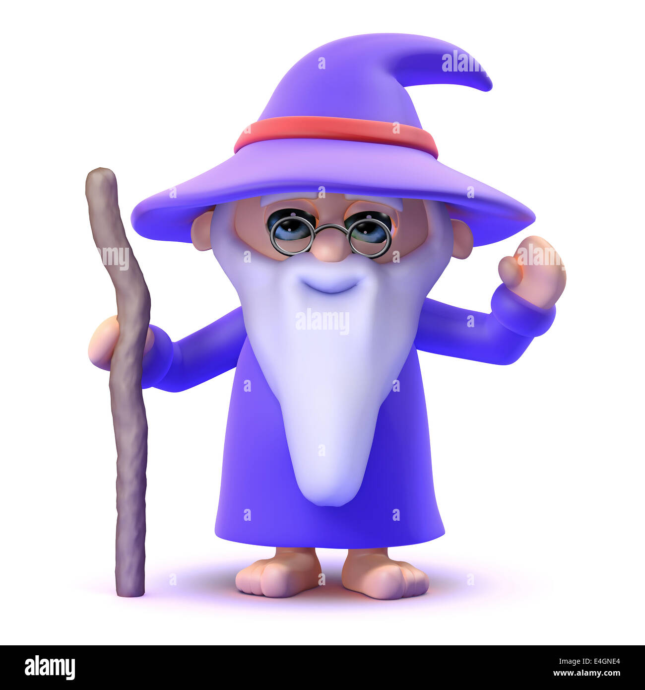 3d render of a wizard waving his hand in the air Stock Photo