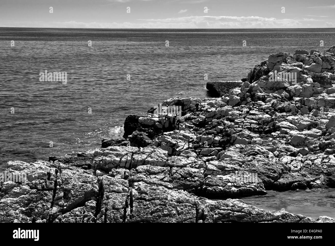rocky coast of the island of Losinj in Croatia Stock Photo
