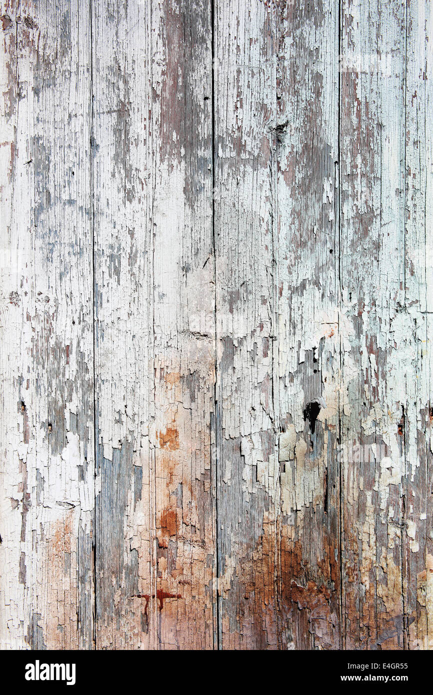 Old wood planks with white peeling paint background Stock Photo - Alamy