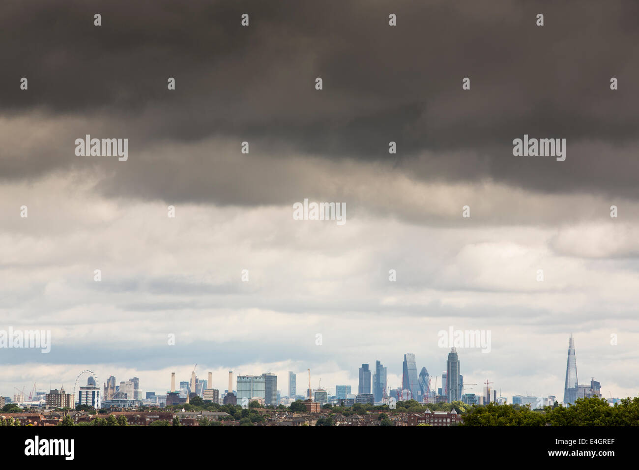 Stormy skies over London Stock Photo