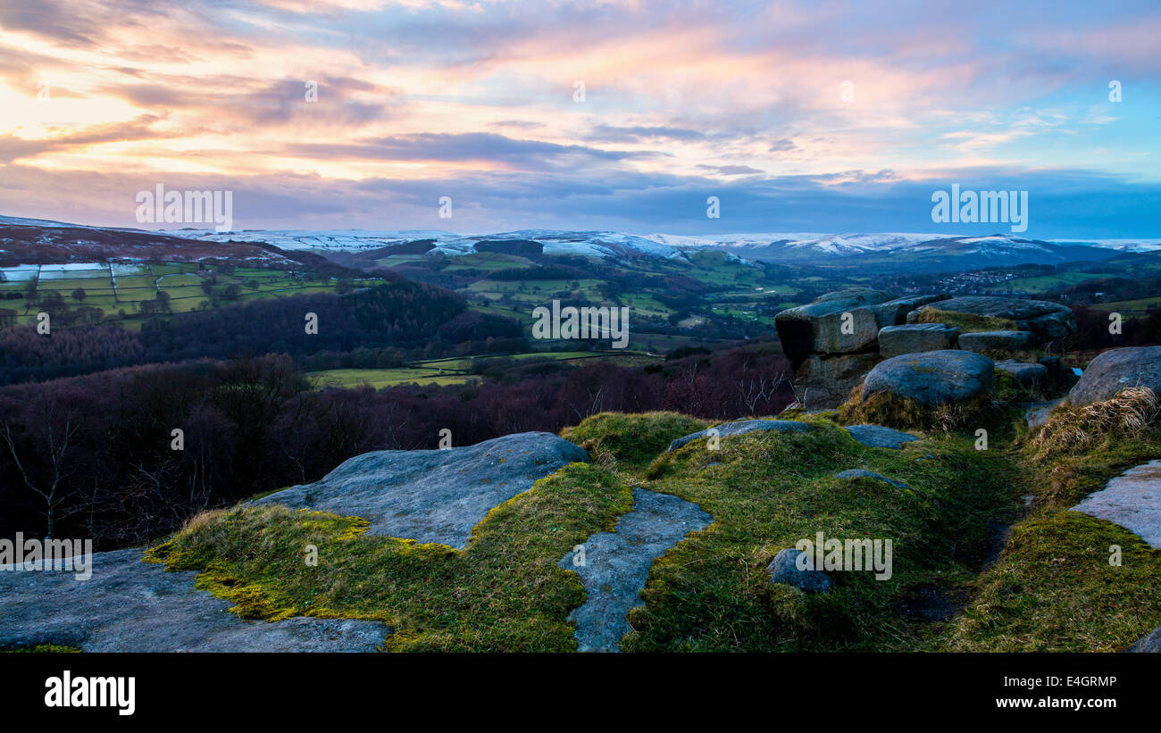Winter in Hope Valley within the Peak District Stock Photo
