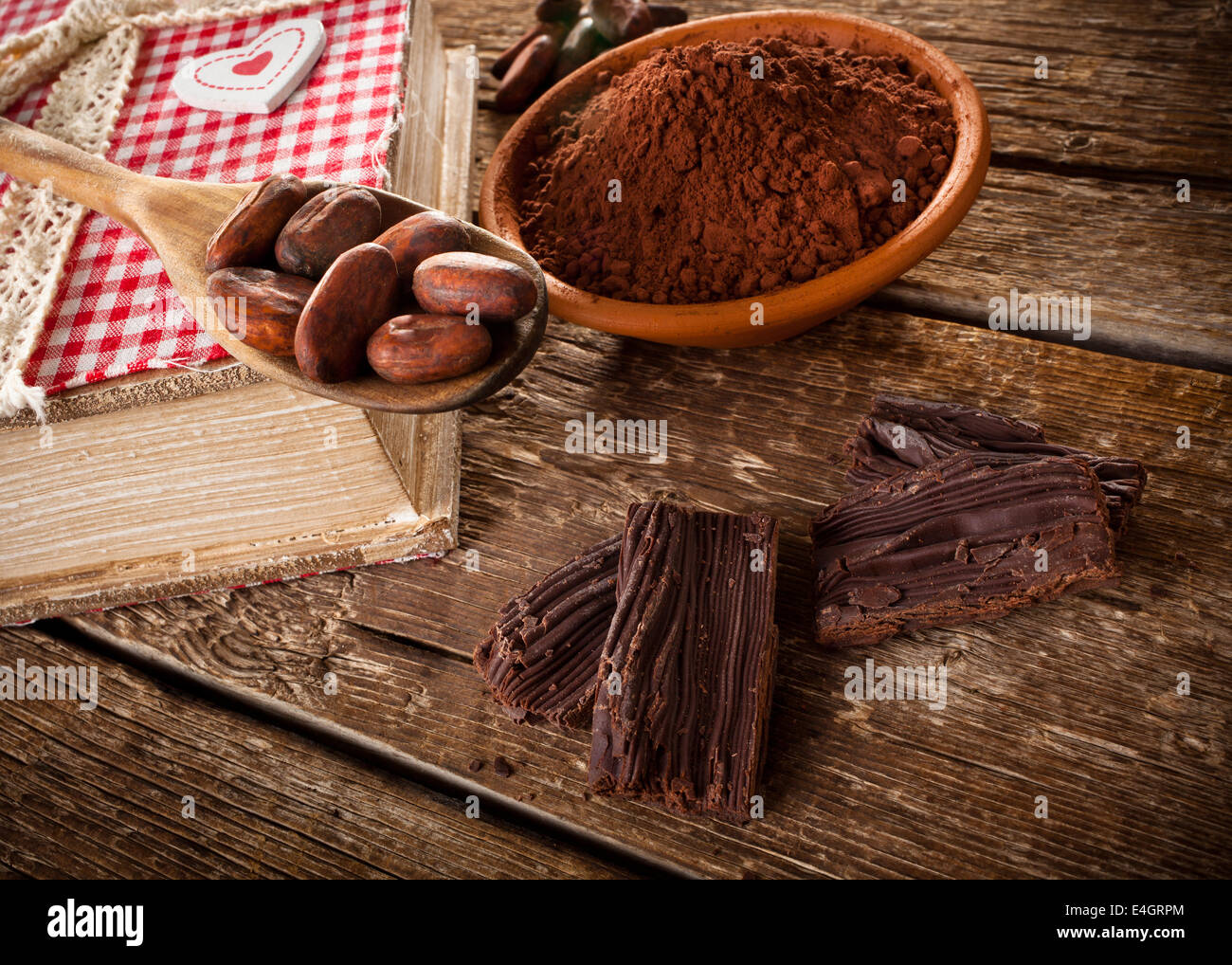 homemade-chocolate-using-cocoa-powder-and-cocoa-beans-stock-photo-alamy