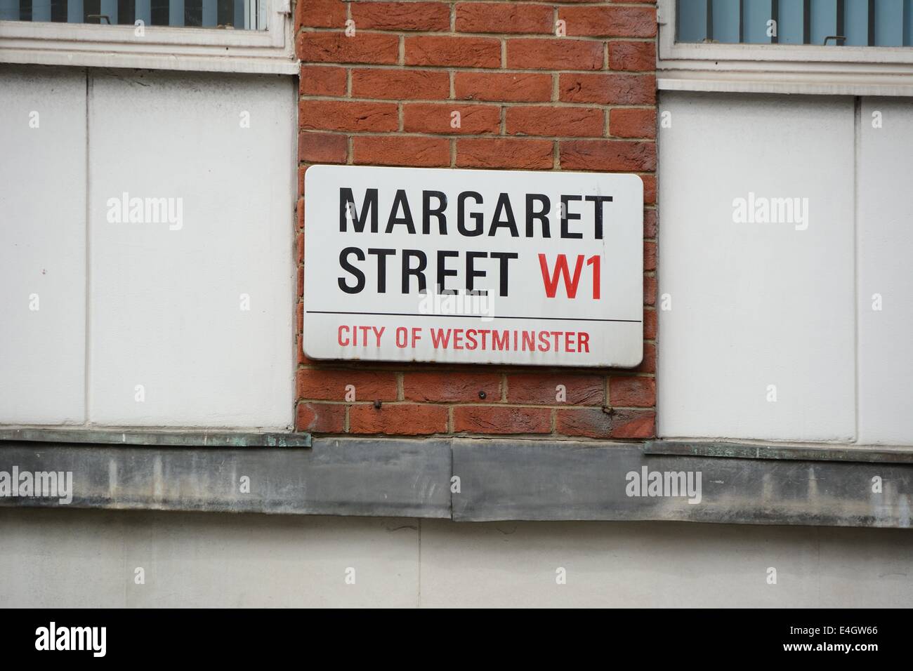 Margaret Street W1 sign Stock Photo Alamy