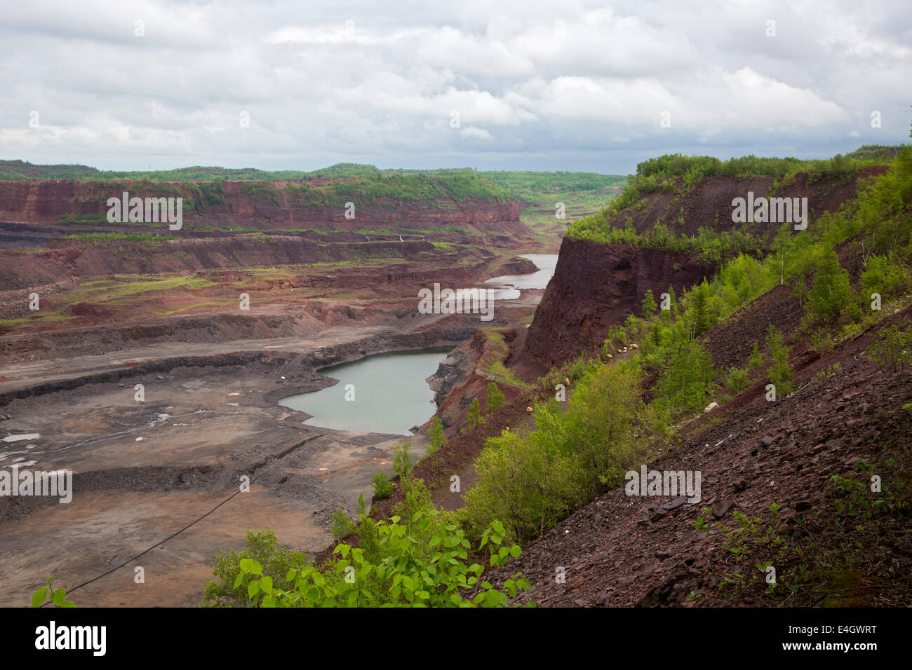 Hibbing, Minnesota - The Hull Rust Mahoning, the world's largest open pit iron ore mine. Stock Photo