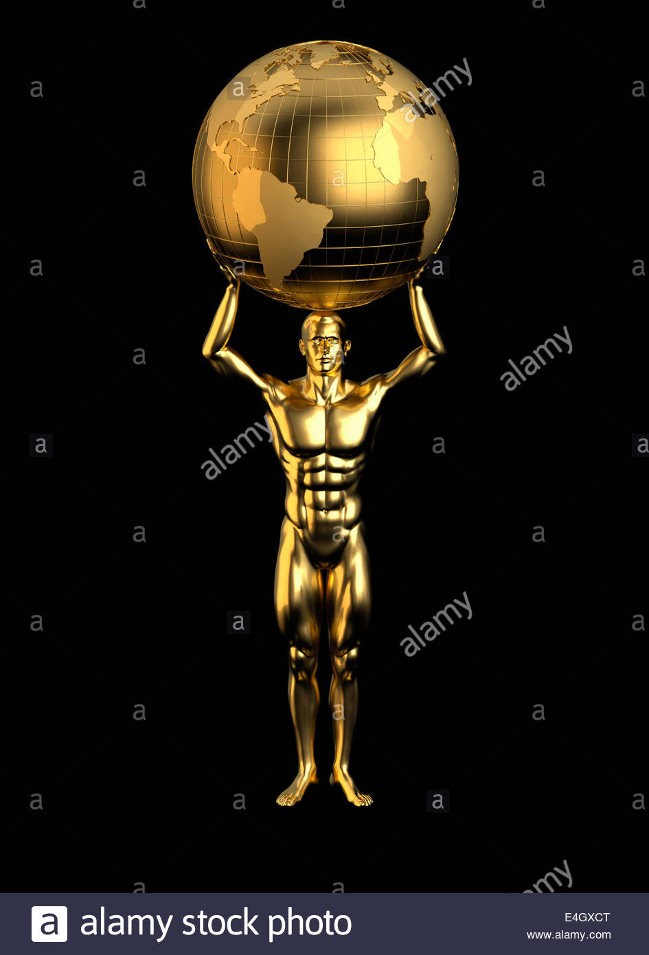 Statue Of Atlas Holding Globe Stock Photos & Statue Of Atlas Holding