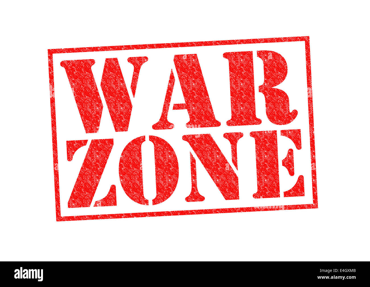 WAR ZONE Rubber Stamp over a white background Stock Photo Alamy