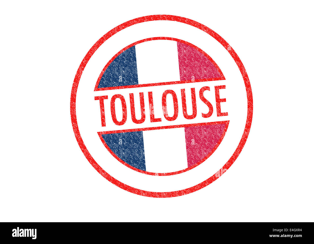 Passport-style TOULOUSE rubber stamp over a white background. Stock Photo