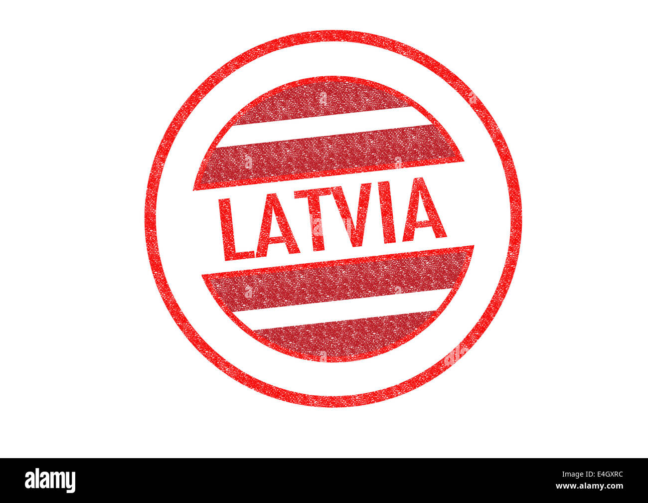Passport-style LATVIA rubber stamp over a white background. Stock Photo