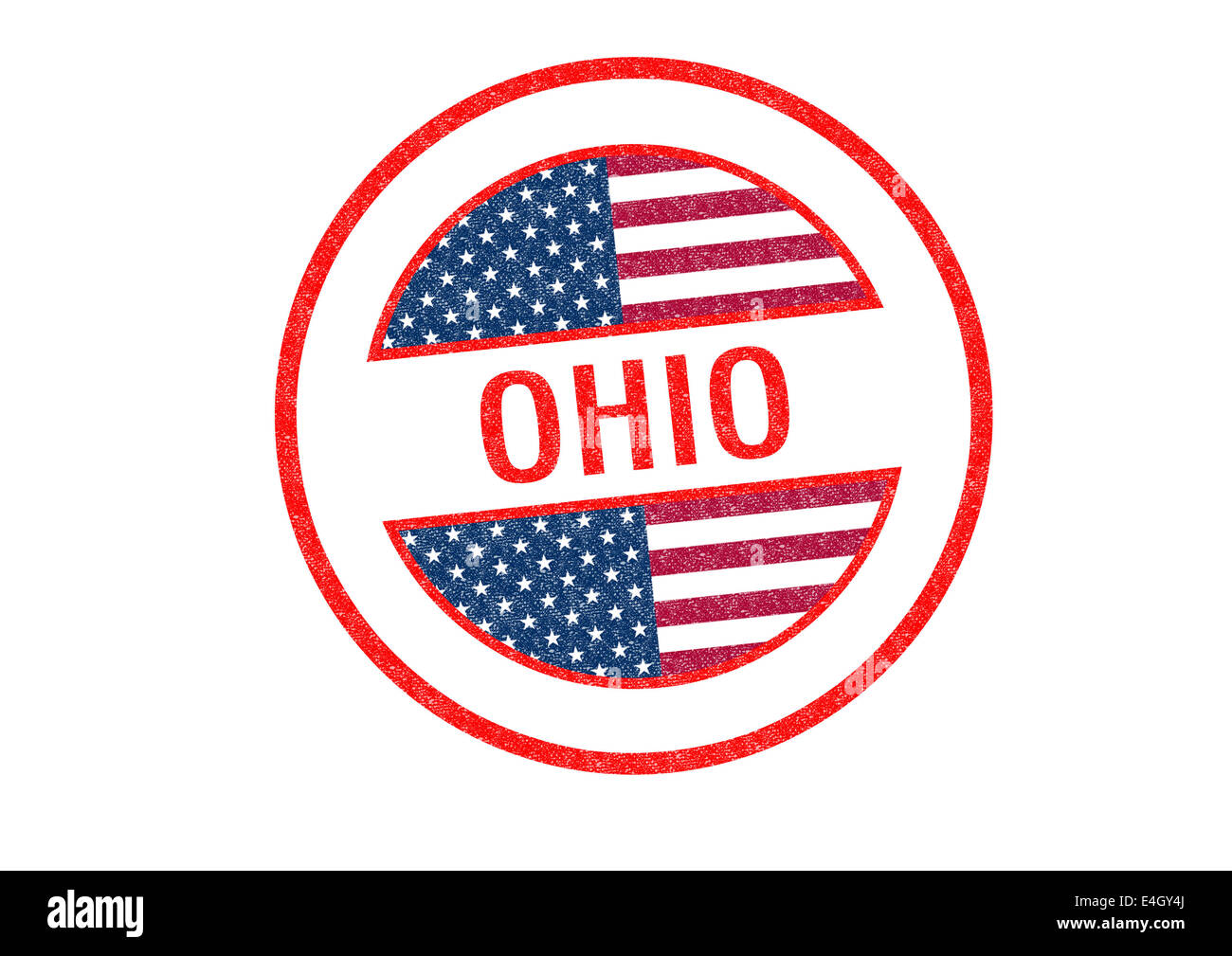 Passport-style OHIO rubber stamp over a white background. Stock Photo