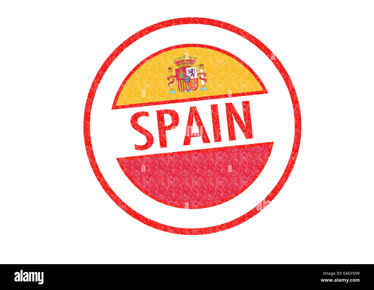 Passport-style SPAIN rubber stamp over a white background. Stock Photo