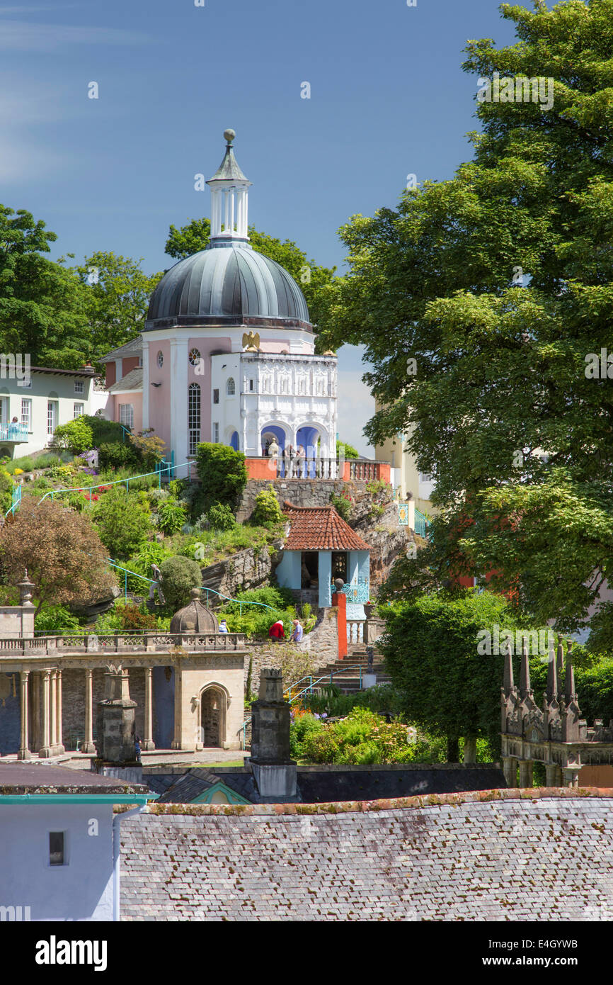 Portmeirion the Mediterranean style village near Porthmadog, Gwynedd