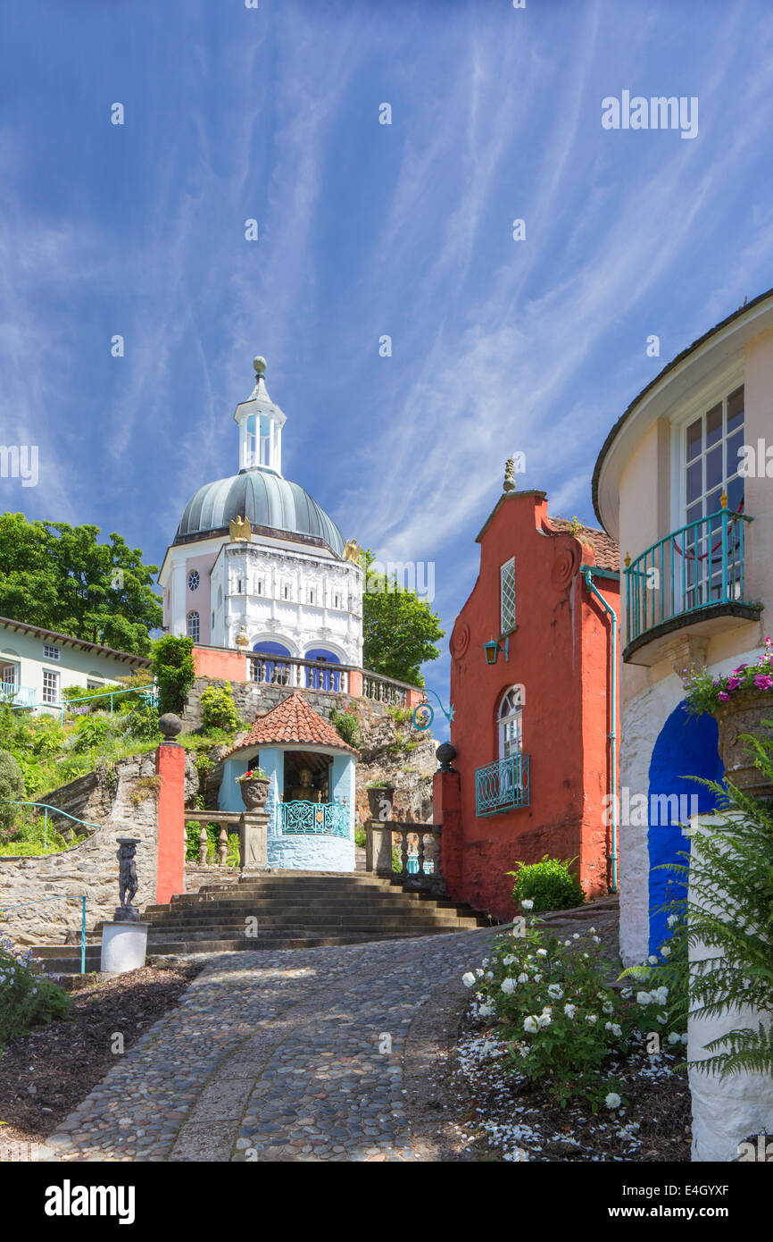 Portmeirion the Mediterranean style village near Porthmadog, Gwynedd