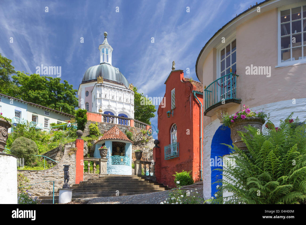 Portmeirion the Mediterranean style village near Porthmadog, Gwynedd