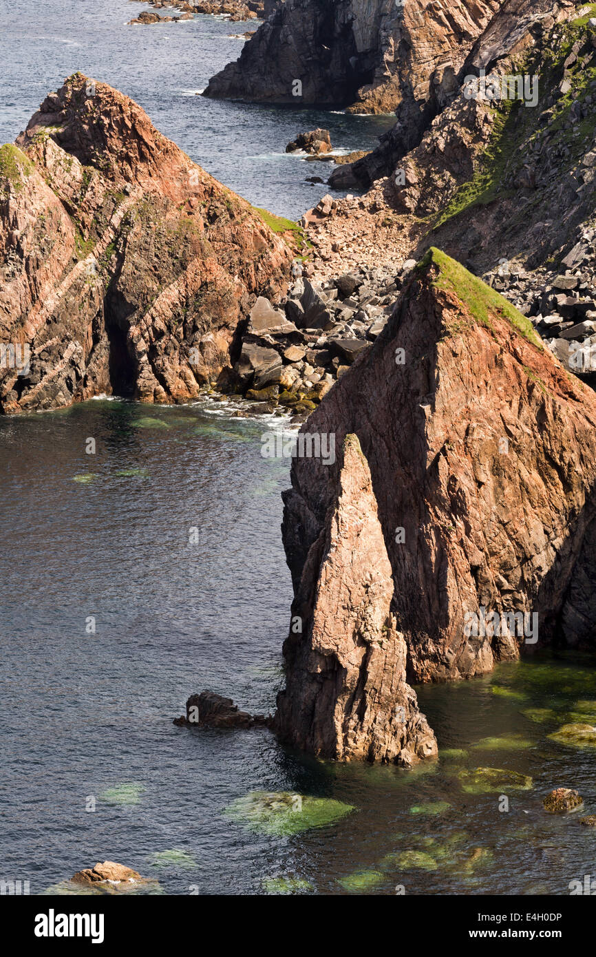 Mangersta or Mangurstadh beach and sea stacks on the Isle of Lewis and Harris, Outer Hebrides, Scotland. Stock Photo