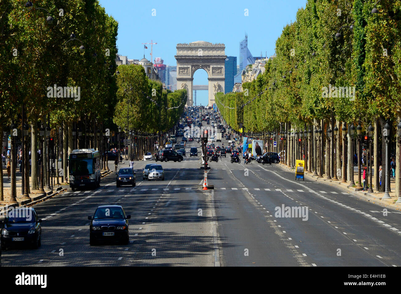 Champs Elysees Street Paris France Europe FR City of Lights Stock Photo