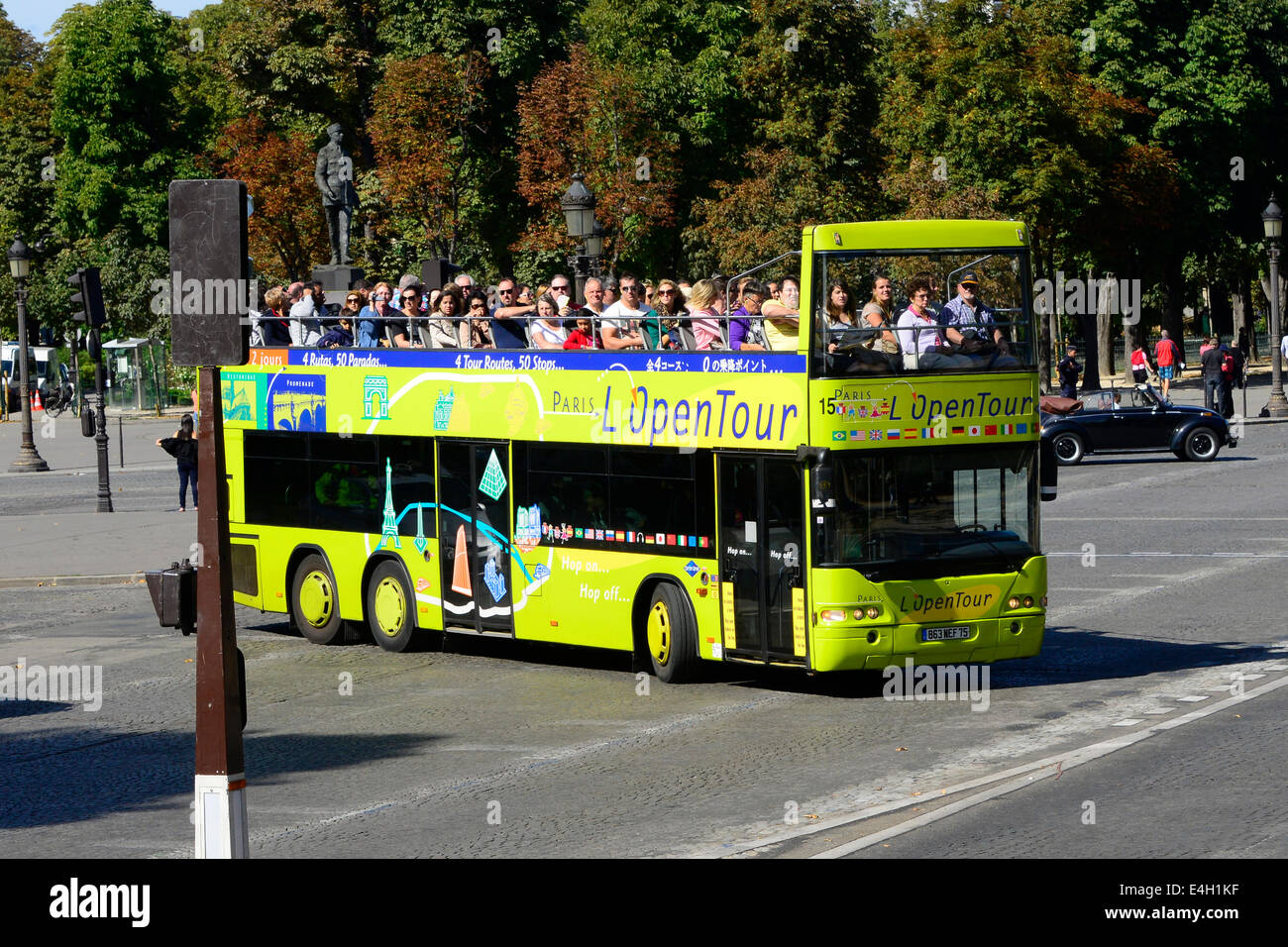 Open Air Tour Bus Paris France Europe FR City of Lights Stock Photo Alamy