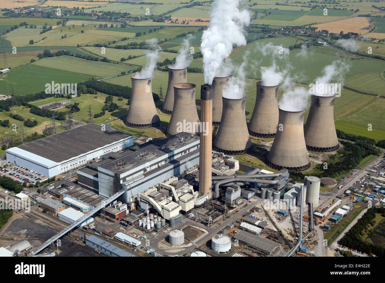 aerial view of Eggborough Power Station in Yorkshire, UK Stock Photo