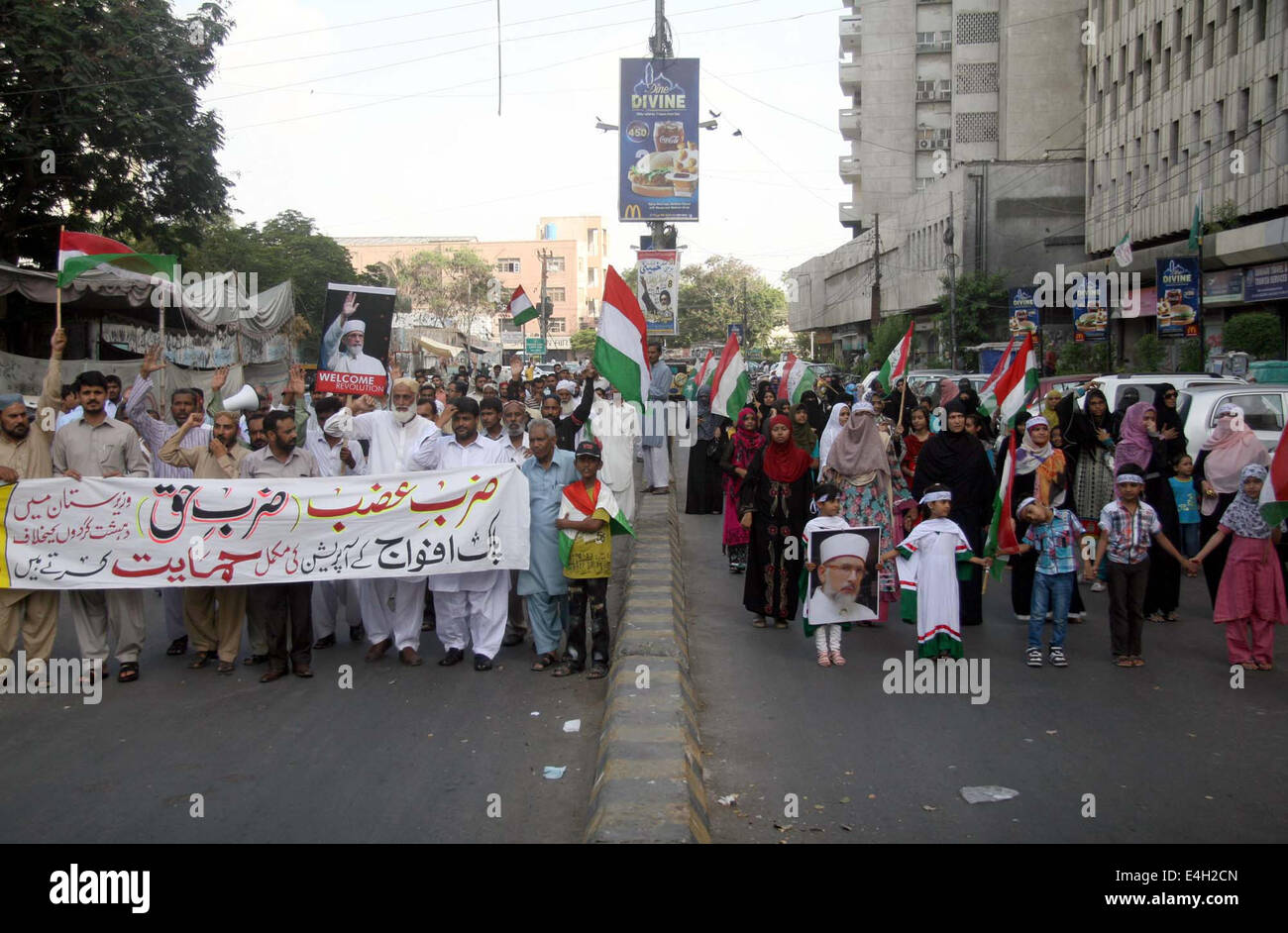 Activists of Pakistan Awami Tehreek are demonstrating to show their