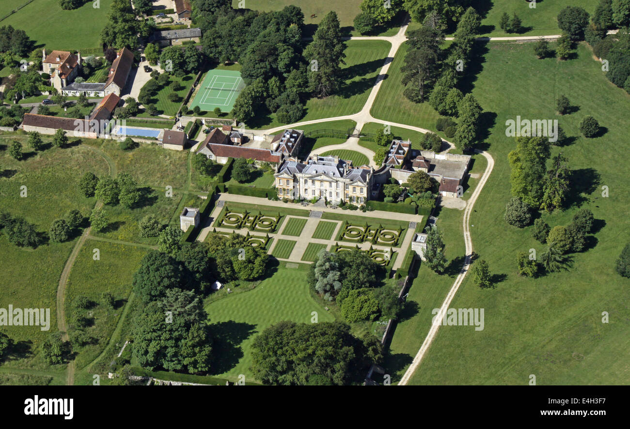 aerial view of Woodperry House at Stanton St John, Oxfordshire, UK Stock Photo