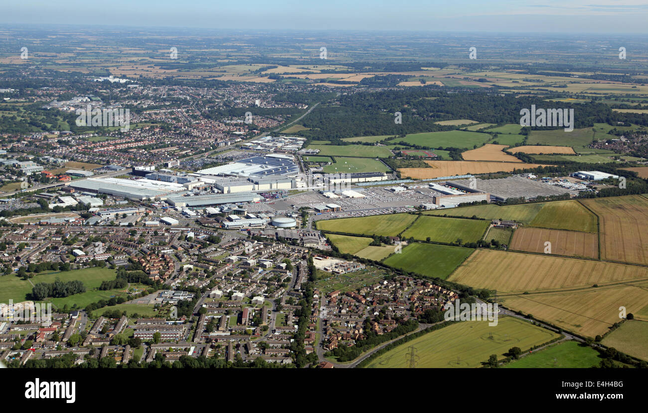 aerial view of the Mini car manufacturing factory at Cowley in Oxford, UK Stock Photo